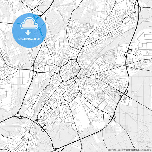 Vector PDF map of Gießen, Germany