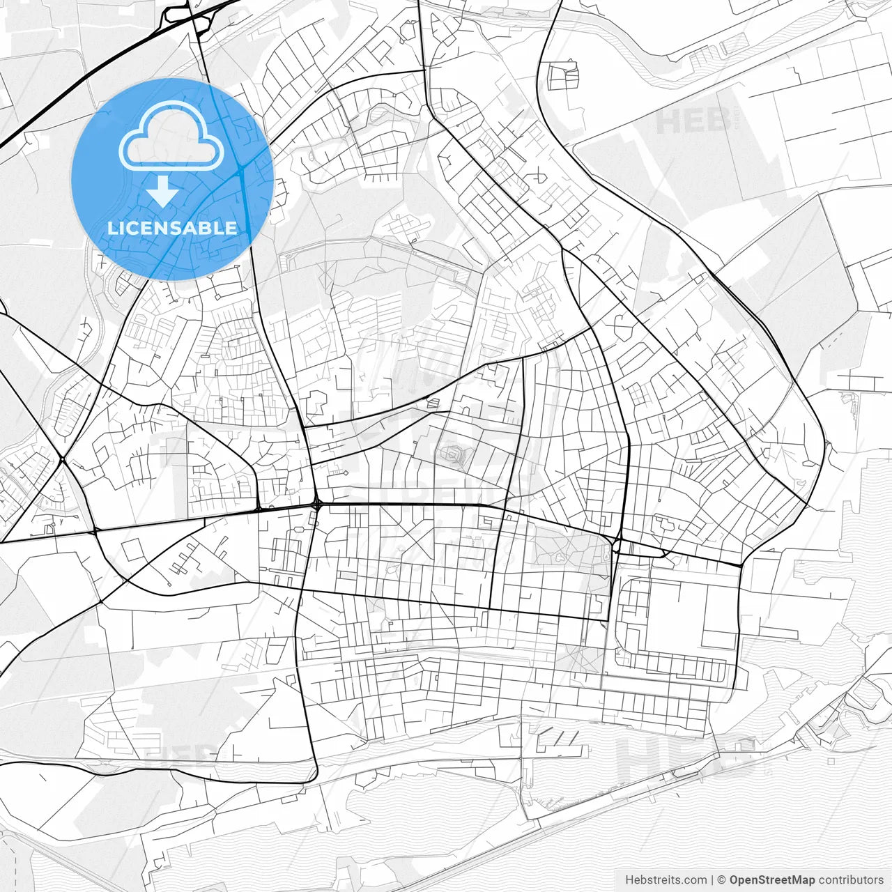 Vector PDF map of Wilhelmshaven, Germany