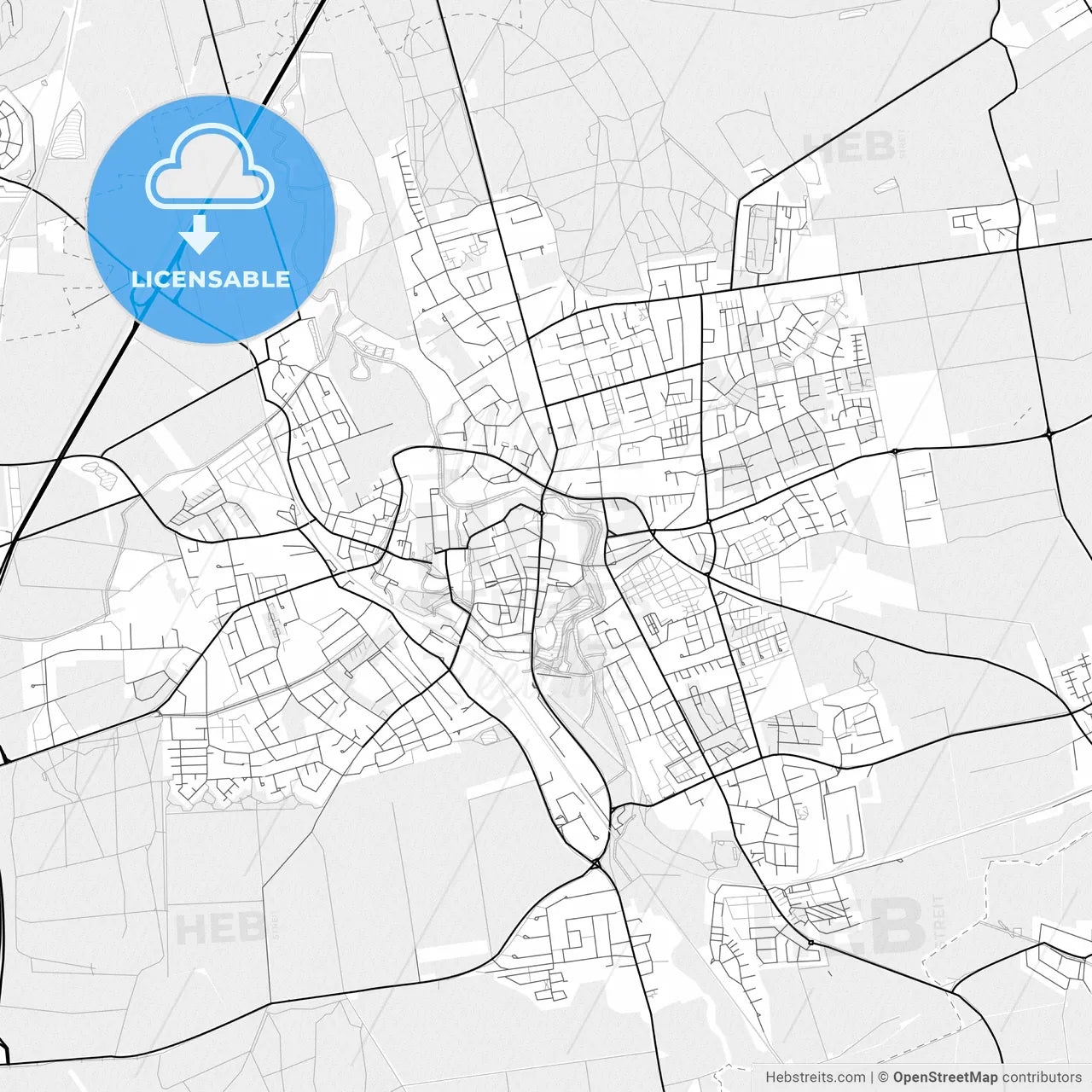 Vector PDF map of Wolfenbuttel, Germany