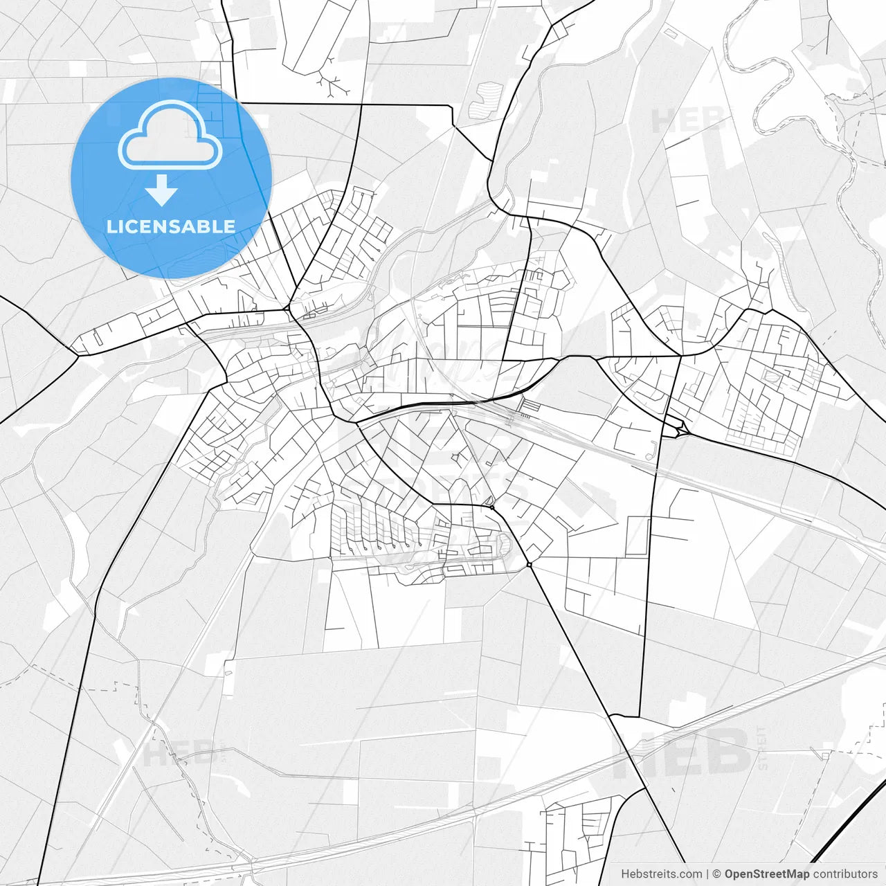 Vector PDF map of Wunstorf, Germany