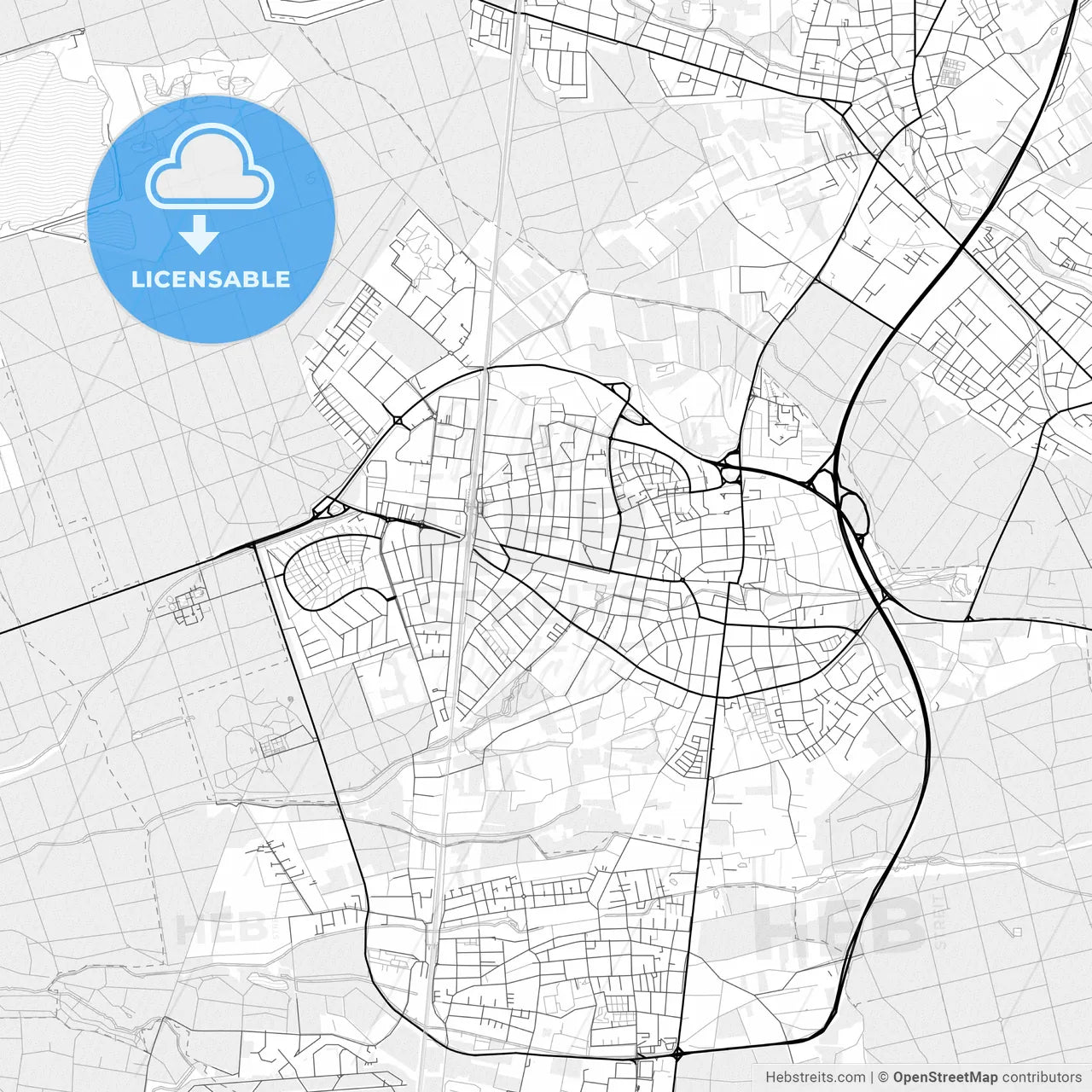 Vector PDF map of Langen, Germany