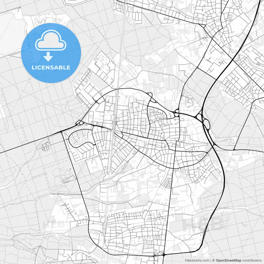 Vector PDF map of Langen, Germany