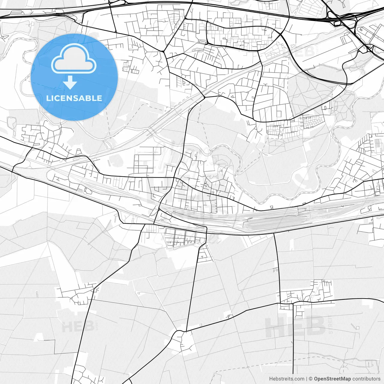Vector PDF map of Seelze, Germany