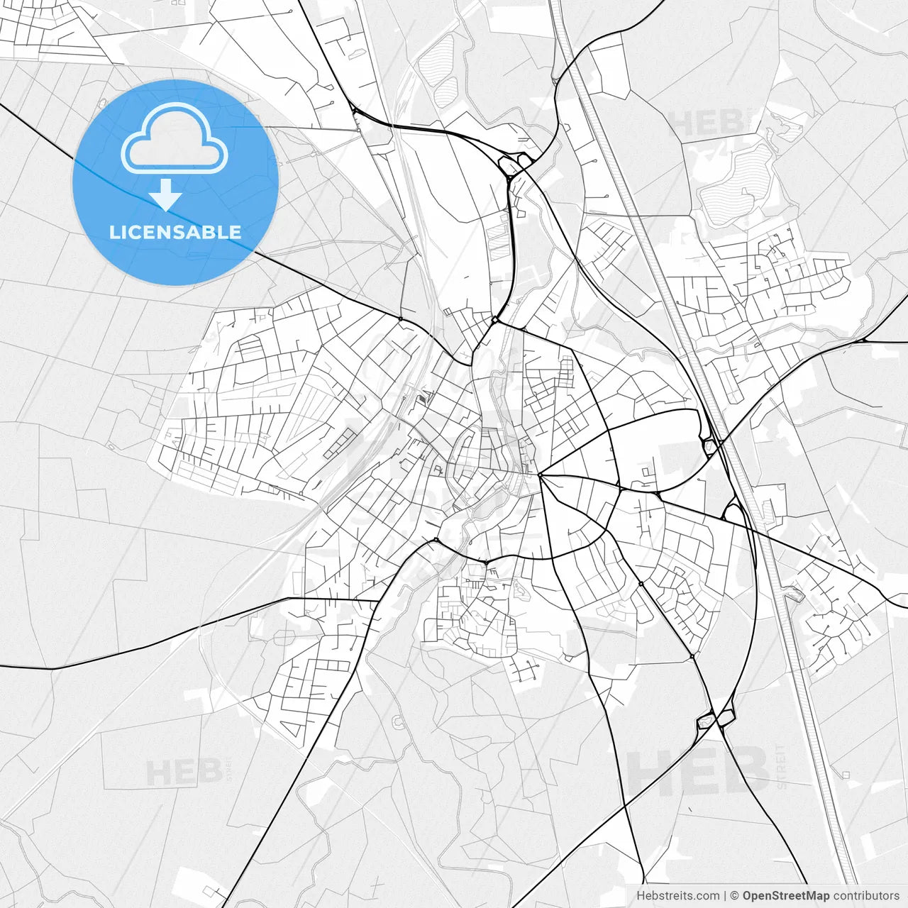 Vector PDF map of Uelzen, Germany