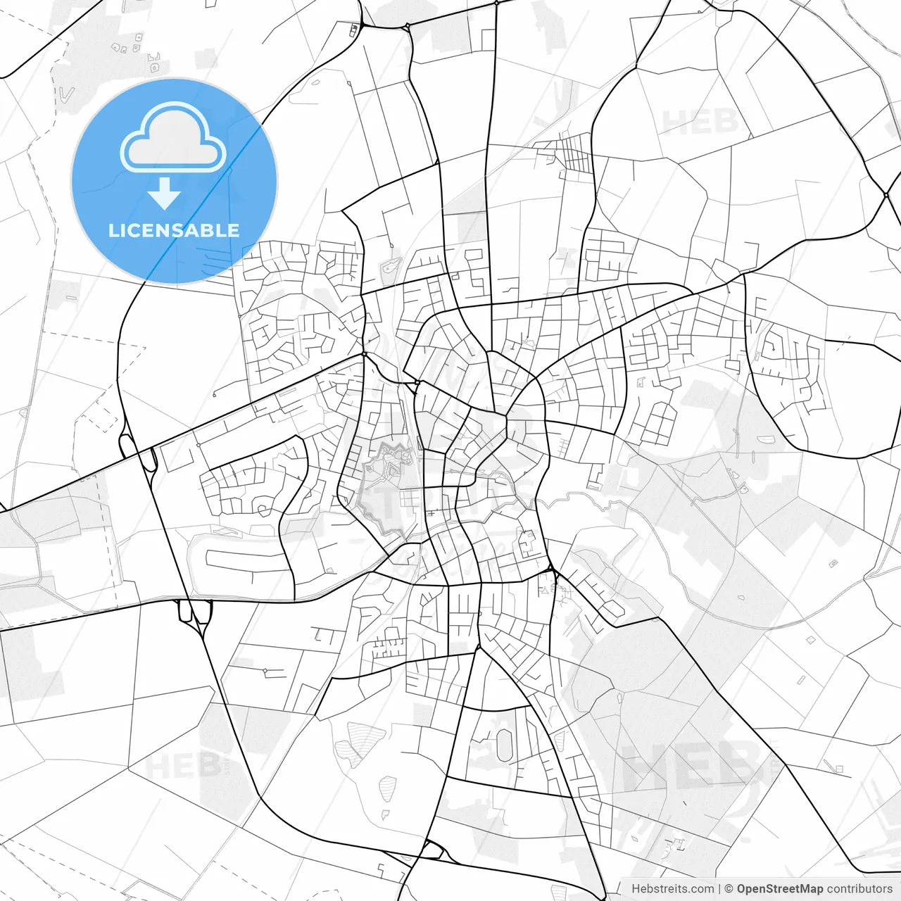 Vector PDF map of Vechta, Germany