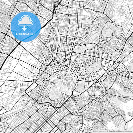 Vector PDF map of Athens, Greece