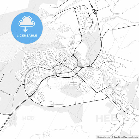 Vector PDF map of Mosfellsbær, Iceland