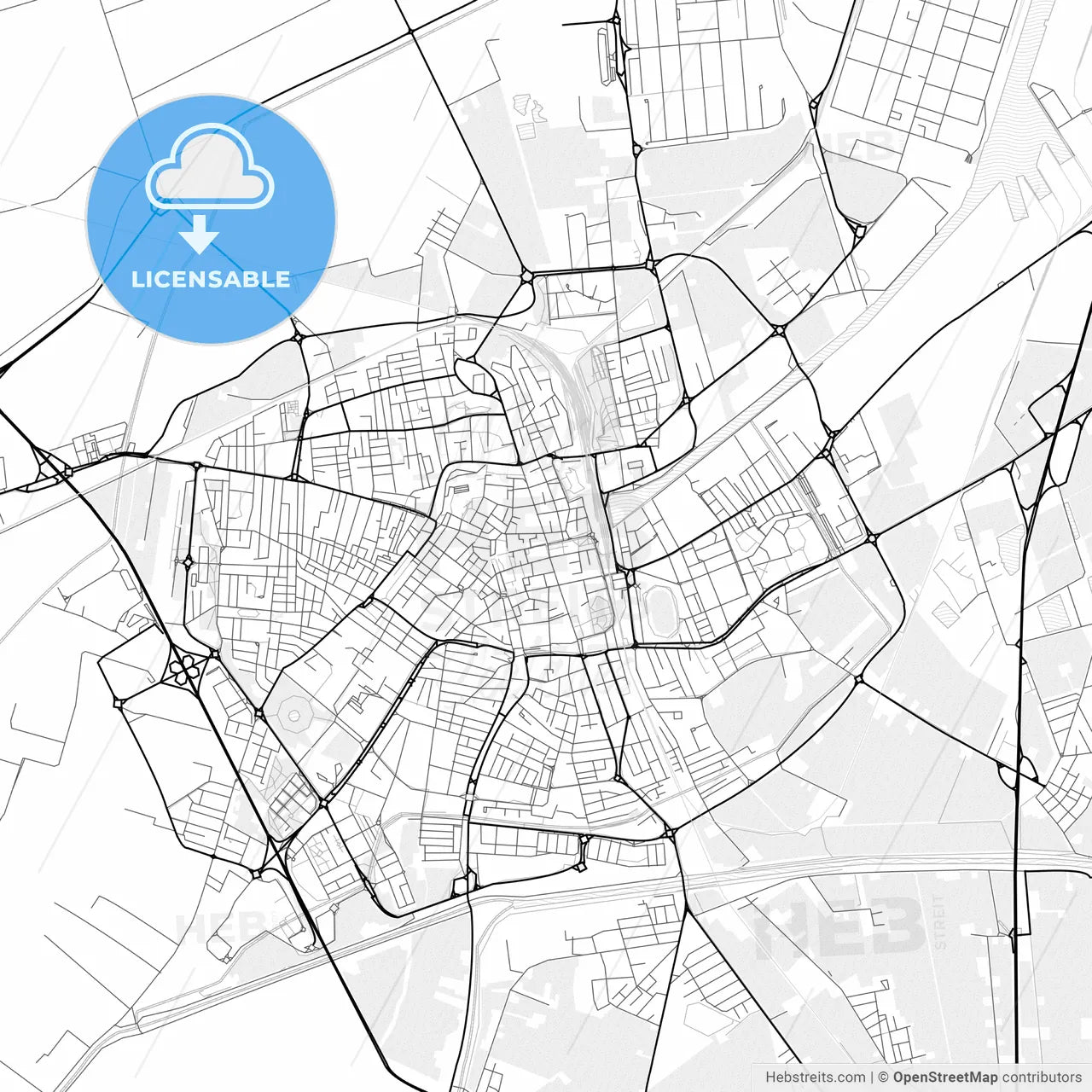 Vector PDF map of Ravenna, Italy