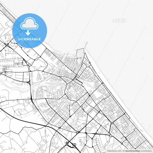 Vector PDF map of Rimini, Italy