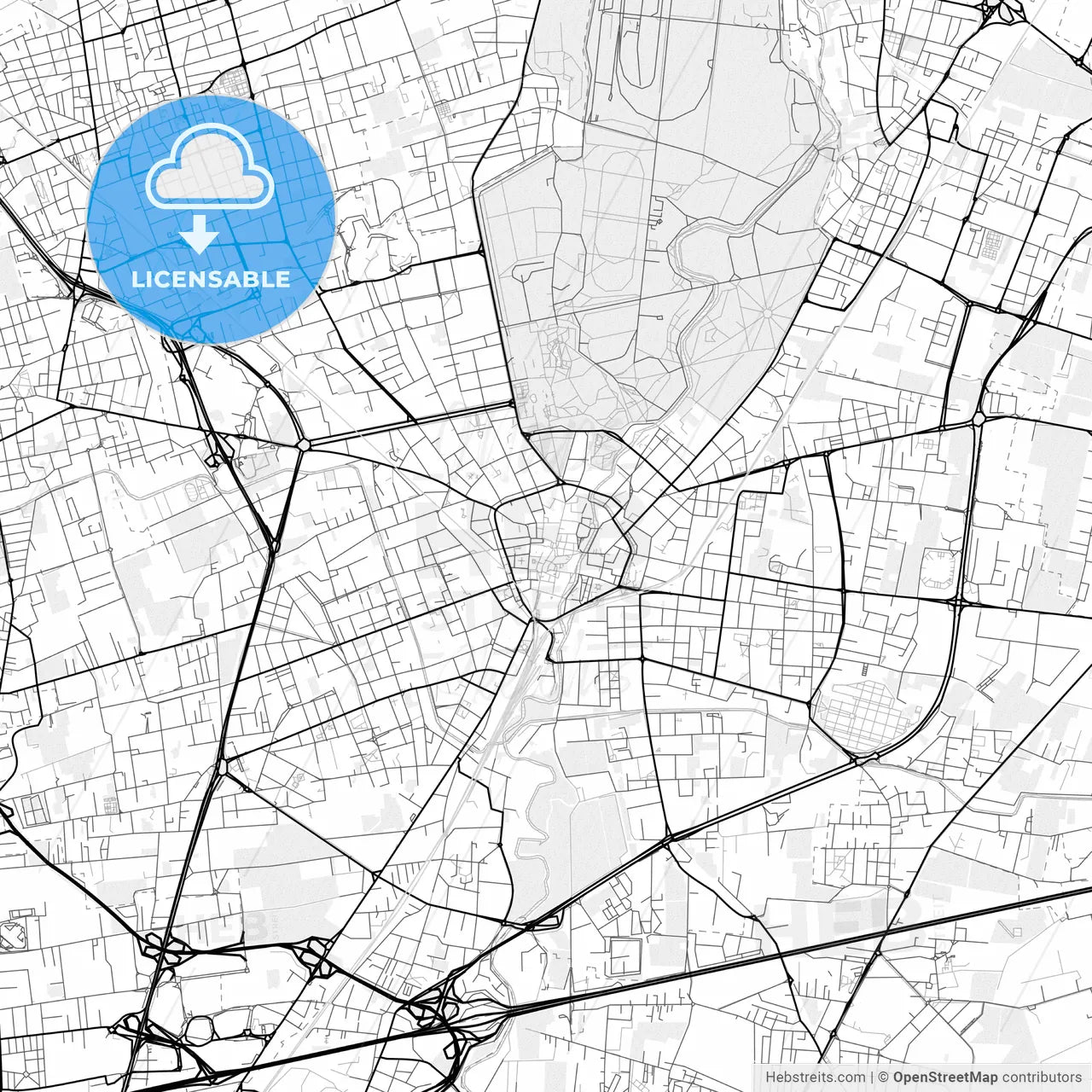 Vector PDF map of Monza, Italy