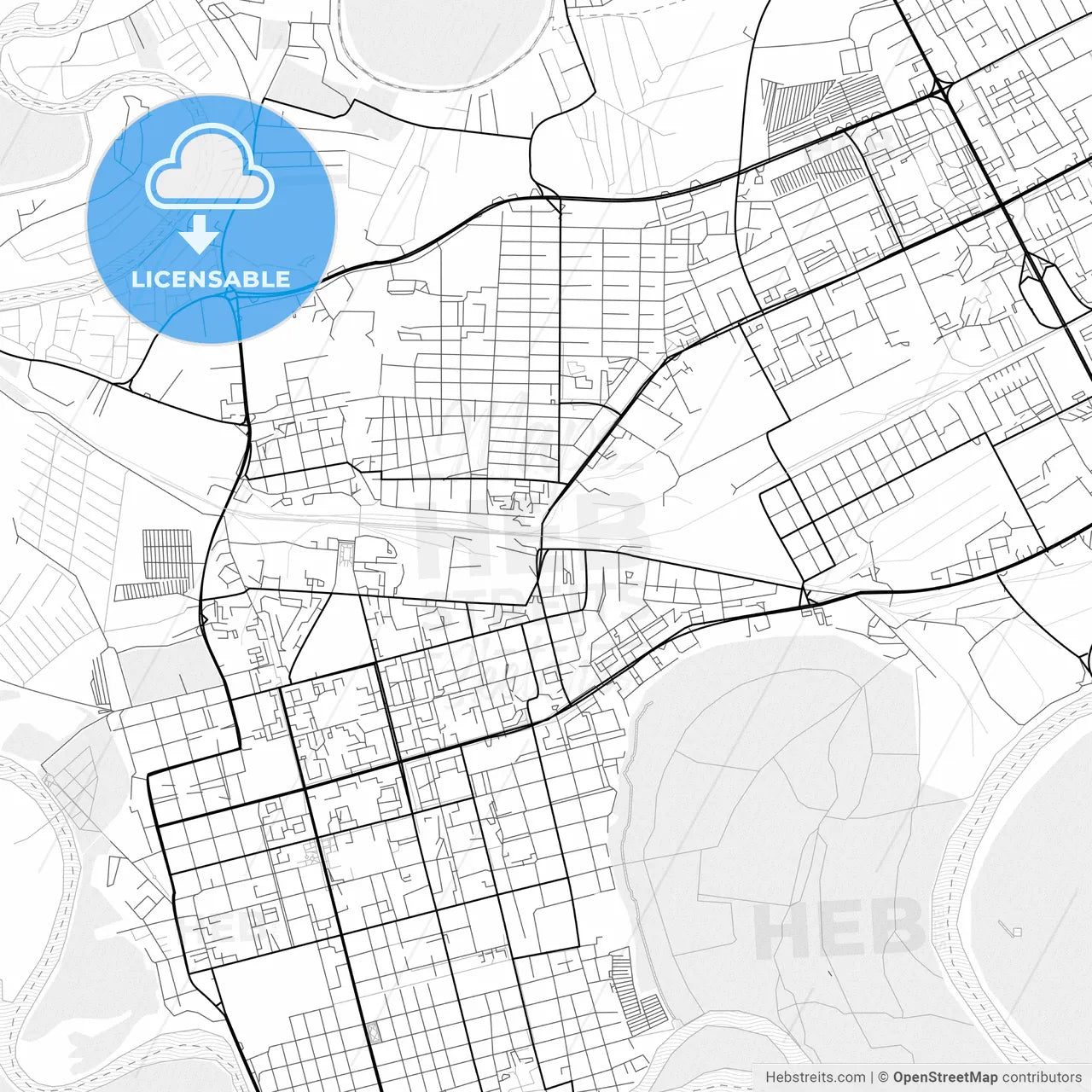 Vector PDF map of Oral, Kazakhstan