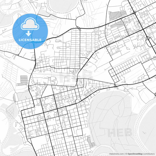 Vector PDF map of Oral, Kazakhstan