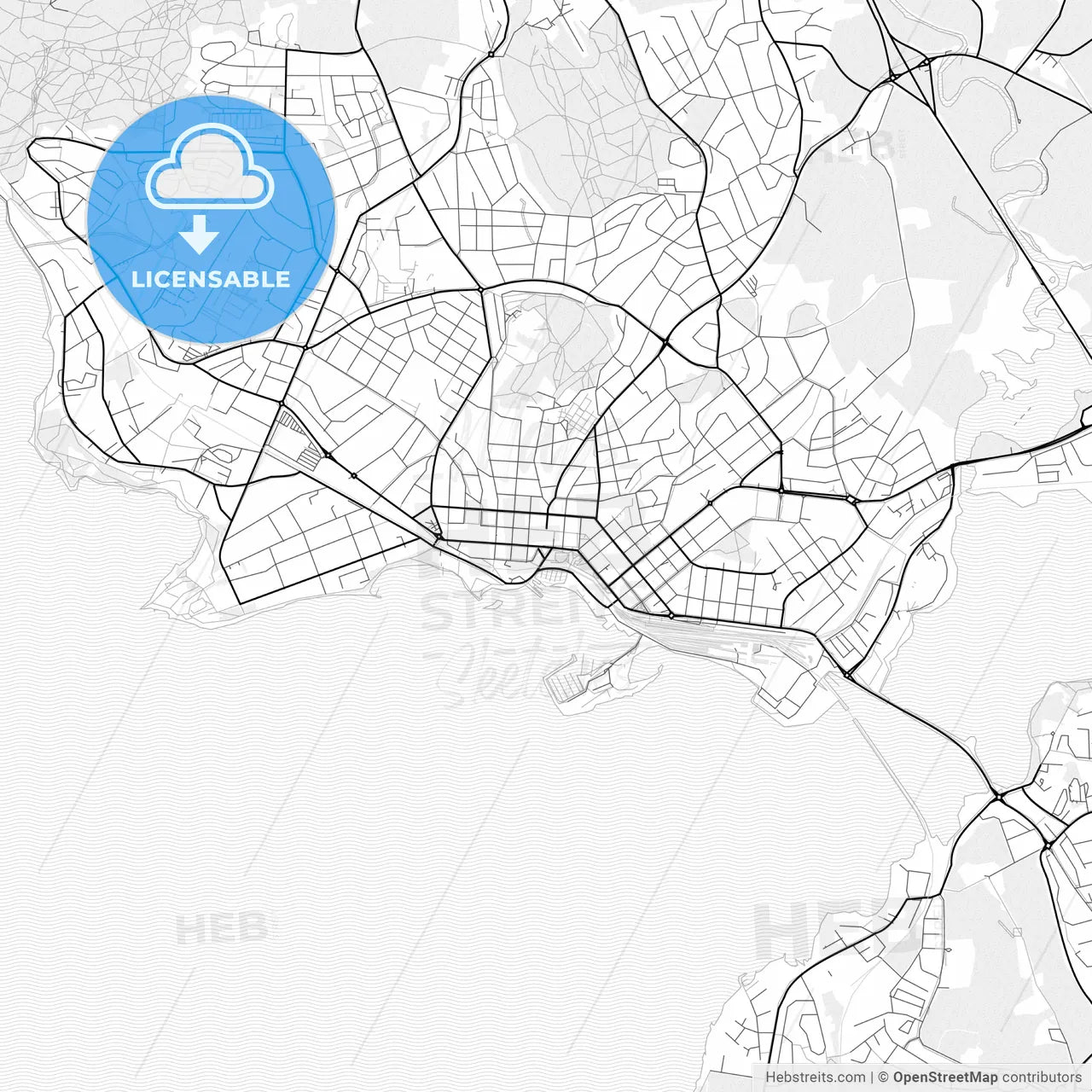 Vector PDF map of Hamar, Norway