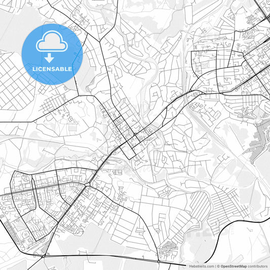 Vector PDF map of Stary Oskol, Russia