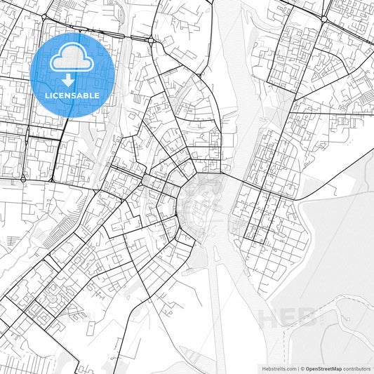 Vector PDF map of Veliky Novgorod, Russia