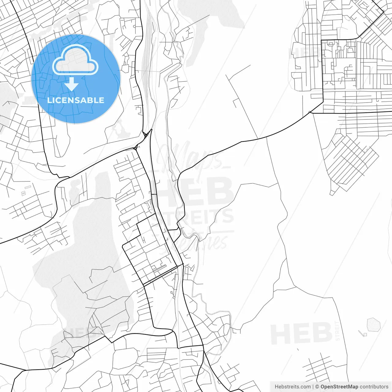 Vector PDF map of Prokopyevsk, Russia