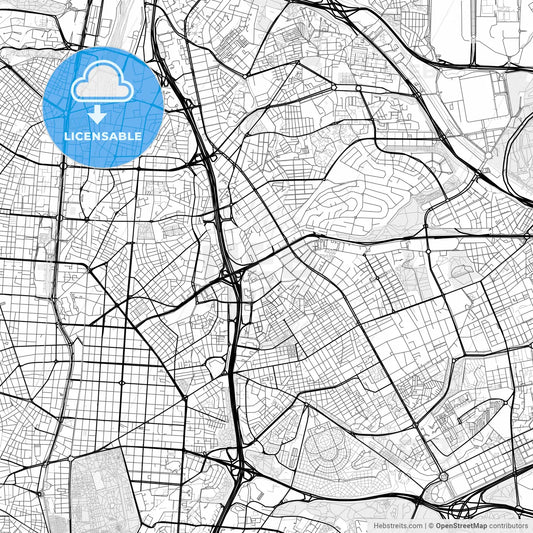 Vector PDF map of Ciudad Lineal, Spain