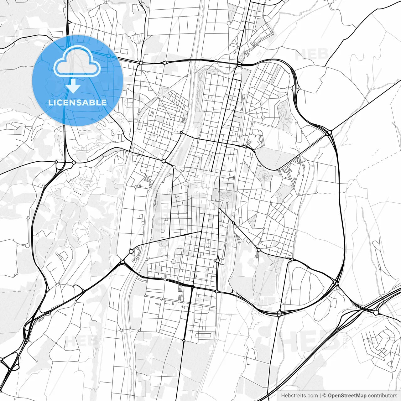 Vector PDF map of Granollers, Spain