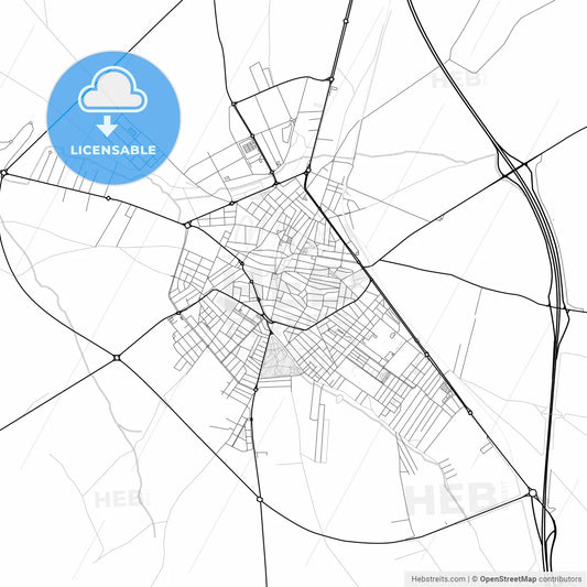 Vector PDF map of Almendralejo, Spain