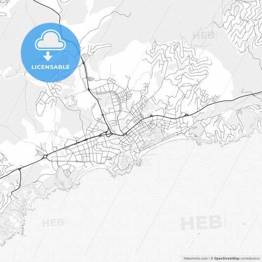 Vector PDF map of Lloret de Mar, Spain