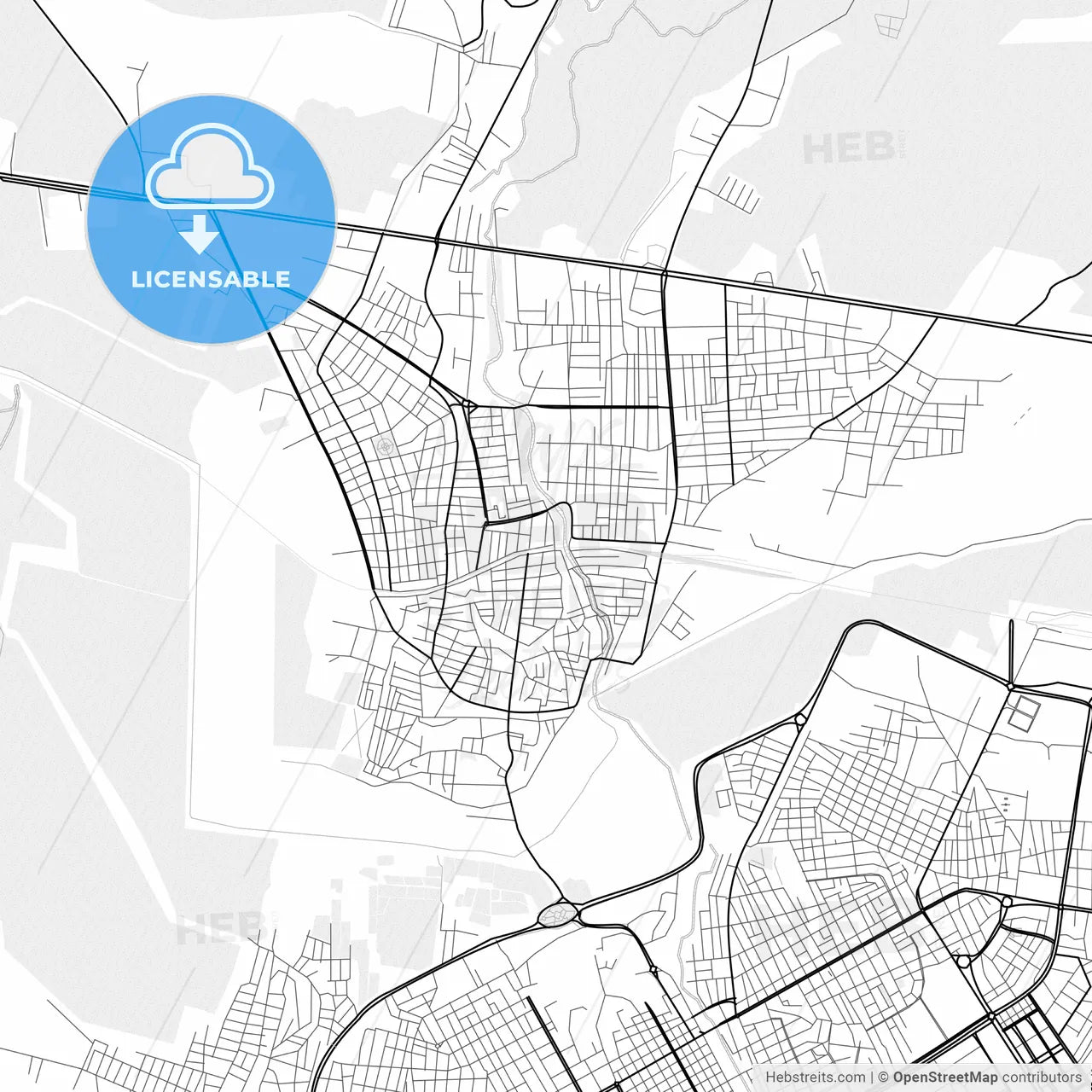 Vector PDF map of Nusaybin, Turkey