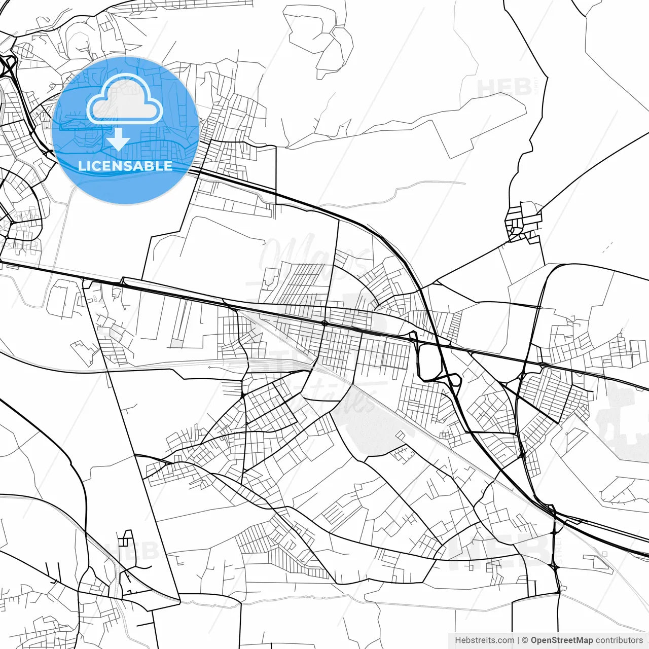 Vector PDF map of Kartepe, Turkey