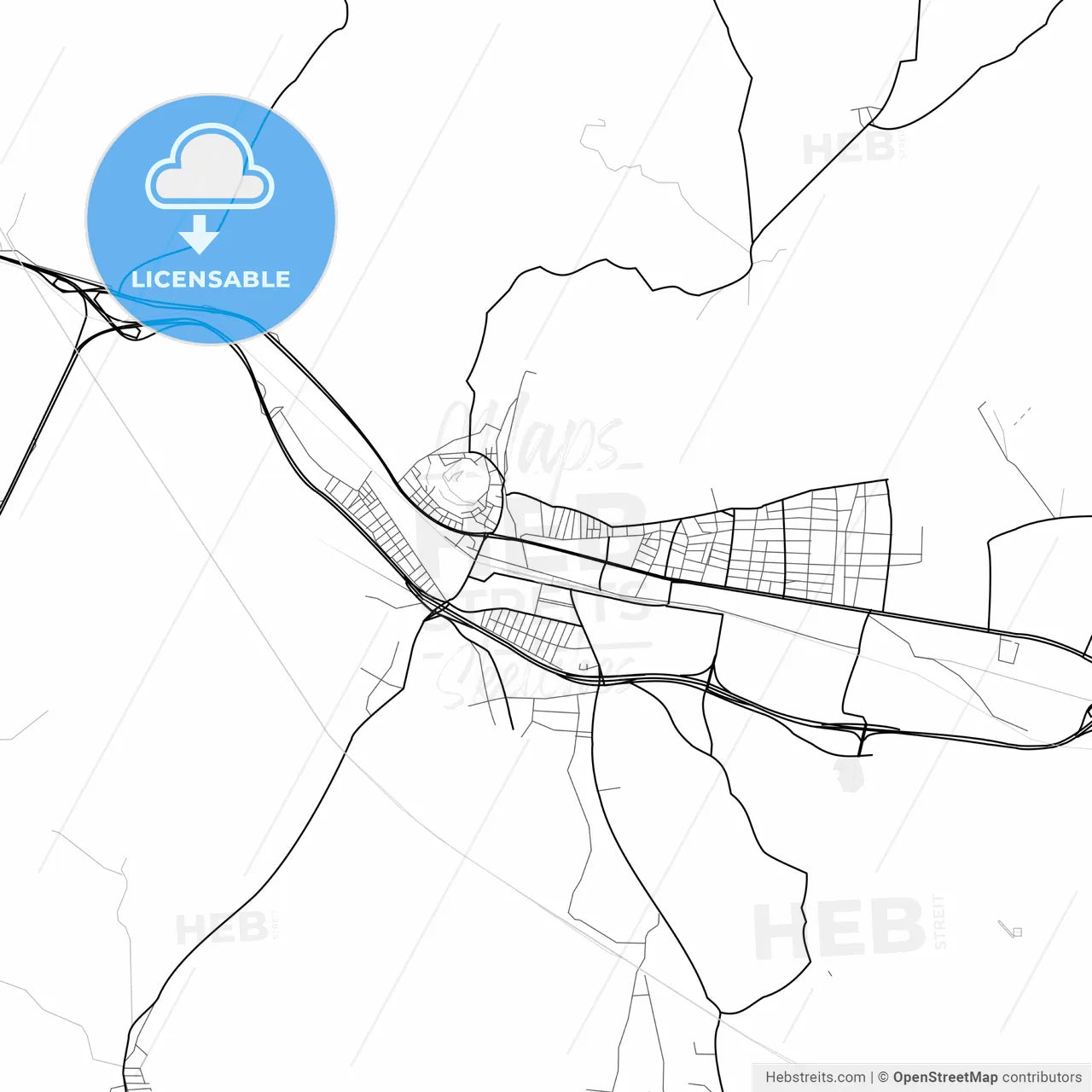 Vector PDF map of Bozüyük, Turkey