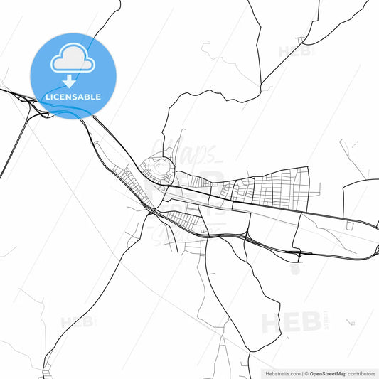 Vector PDF map of Bozüyük, Turkey