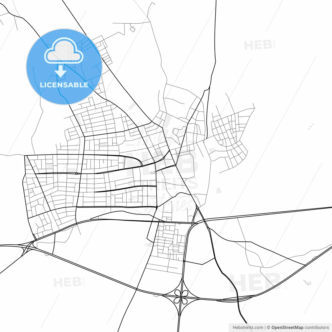 Vector PDF map of Merzifon, Turkey