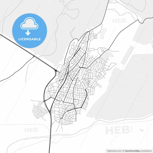 Vector PDF map of Karacabey, Turkey