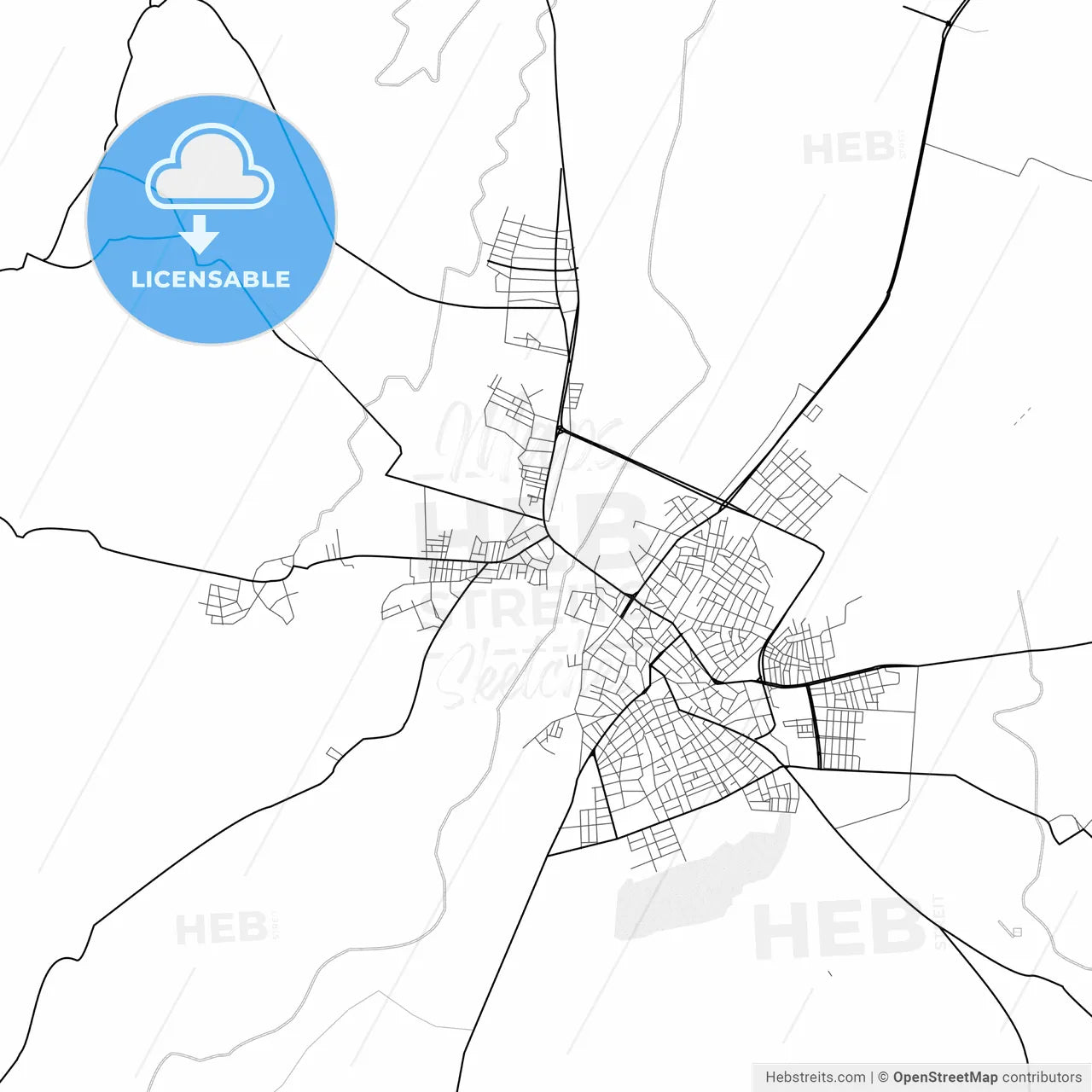 Vector PDF map of Gönen, Turkey