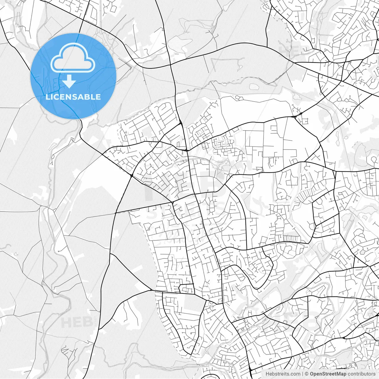 Vector PDF map of Kingswinford, England