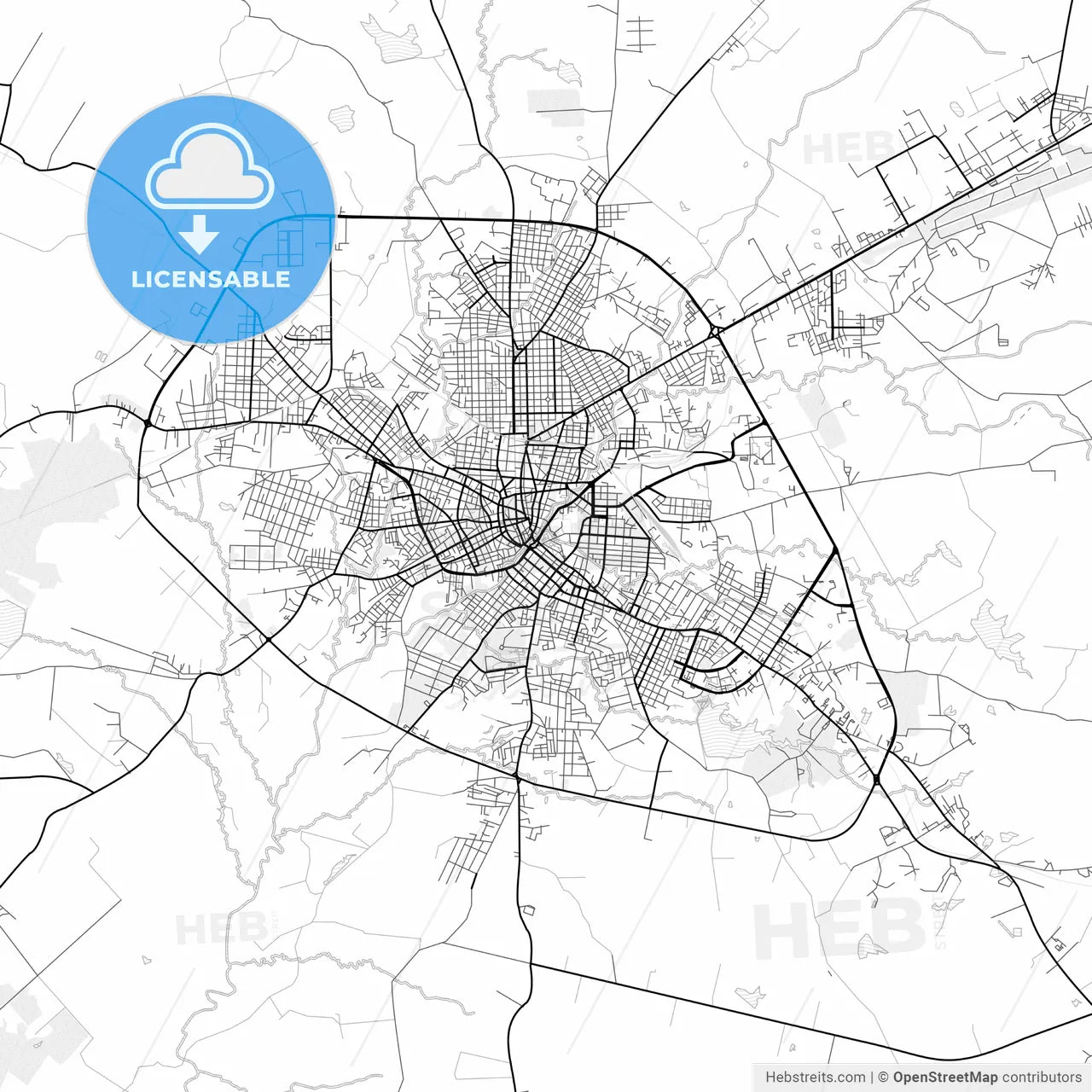 Vector PDF map of Camagüey, Cuba