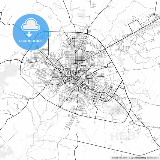 Vector PDF map of Camagüey, Cuba