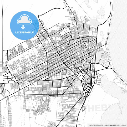 Vector PDF map of Cancún, Mexico