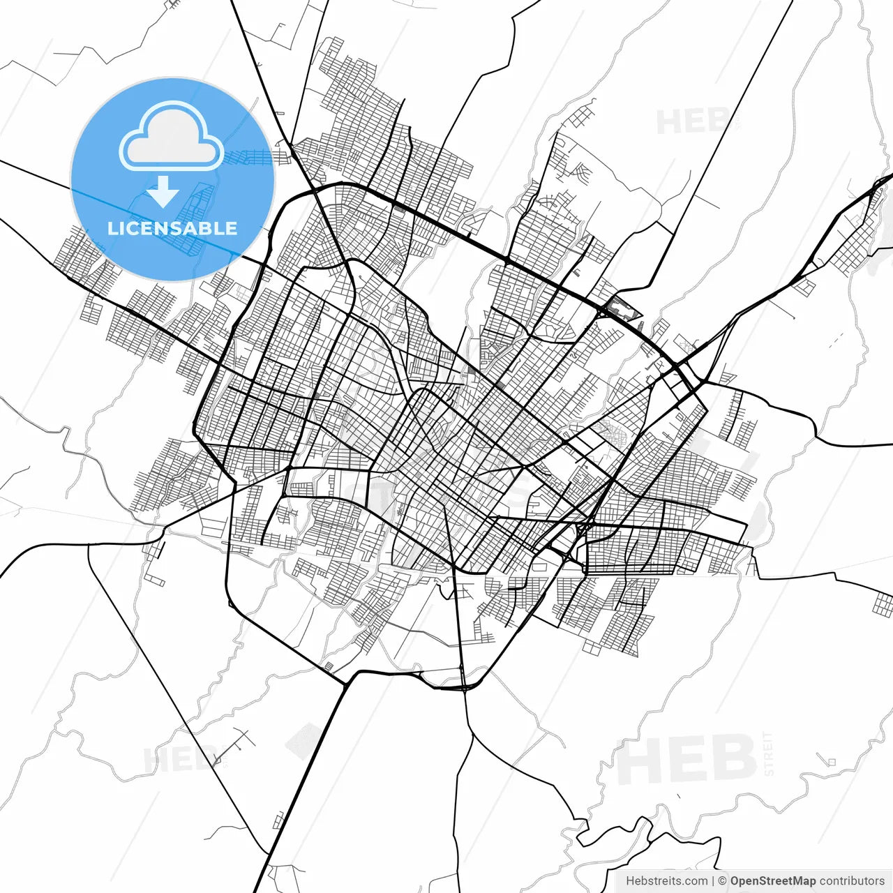 Vector PDF map of Colima, Mexico