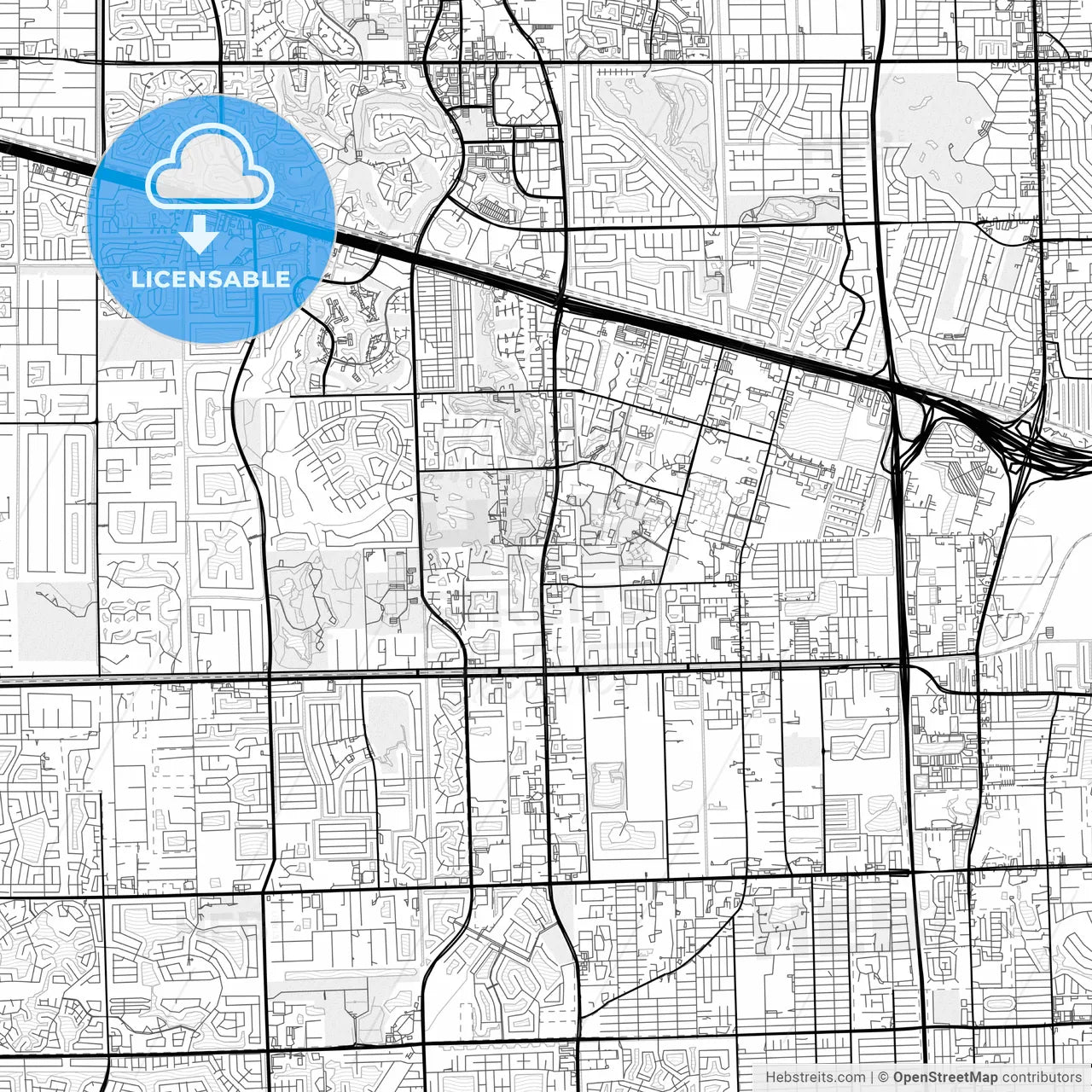 Vector PDF map of Davie, Florida, United States