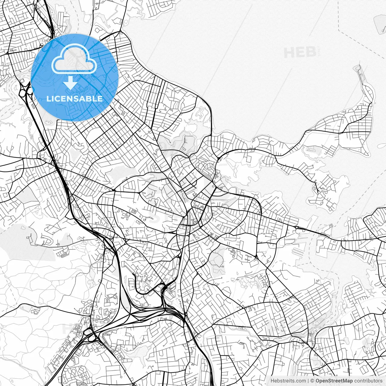 Vector PDF map of Quincy, Massachusetts, United States
