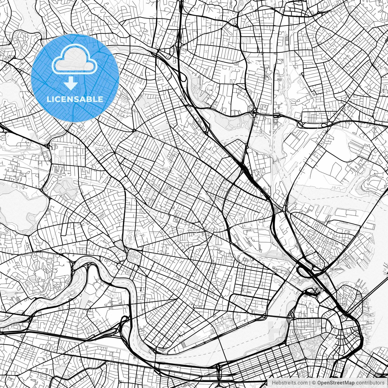 Vector PDF map of Somerville, Massachusetts, United States