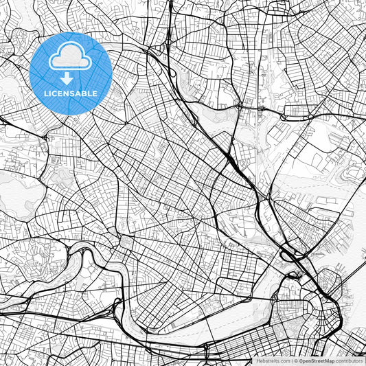 Vector PDF map of Somerville, Massachusetts, United States