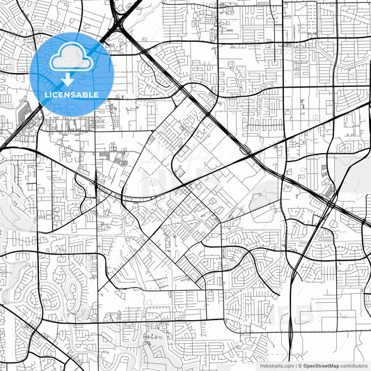 Vector PDF map of Missouri City, Texas, United States