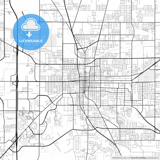 Vector PDF map of Ocala, Florida, United States