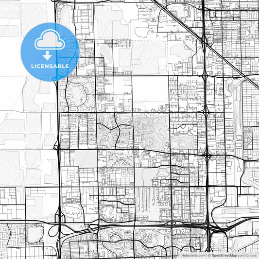 Vector PDF map of Doral, Florida, United States