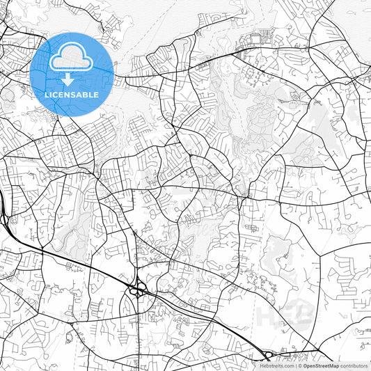 Vector PDF map of Weymouth Town, Massachusetts, United States