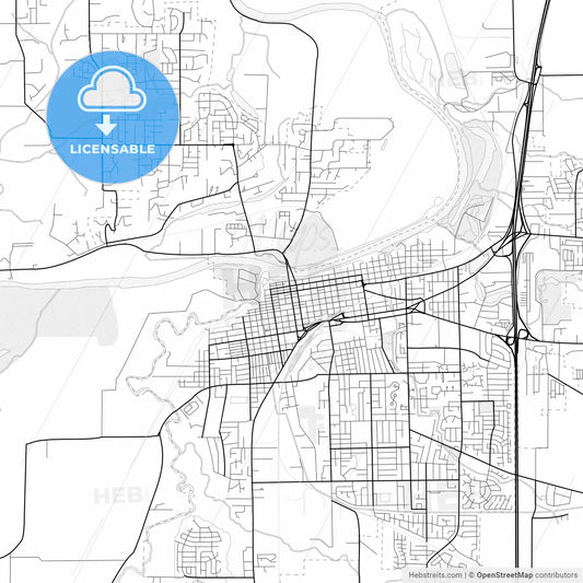Vector PDF map of Albany, Oregon, United States