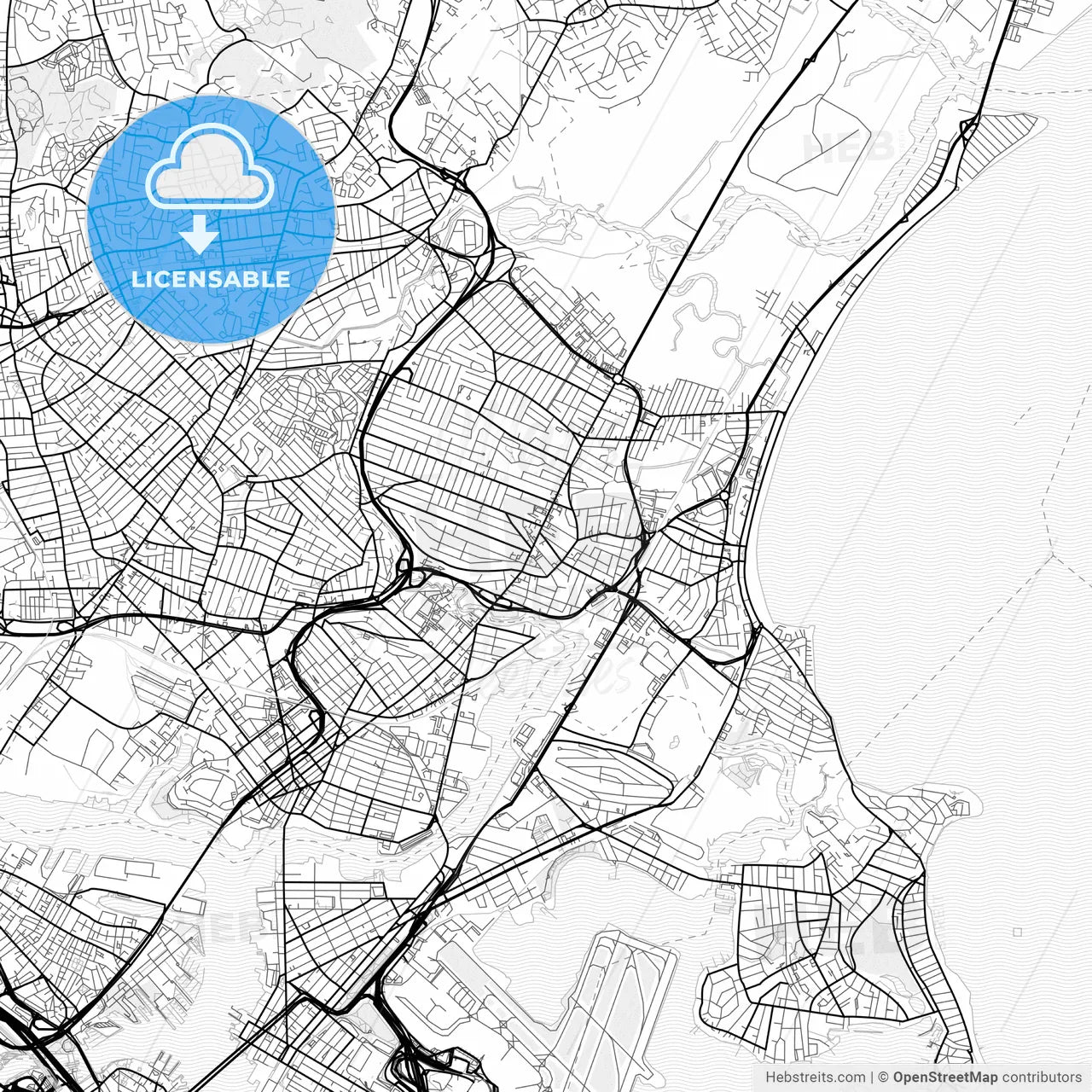 Vector PDF map of Revere, Massachusetts, United States
