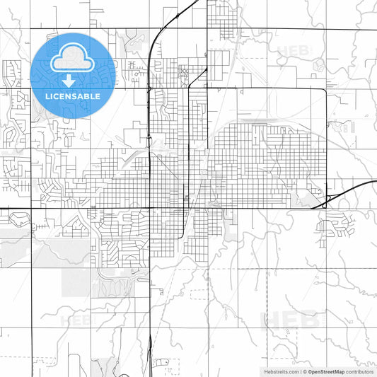 Vector PDF map of Enid, Oklahoma, United States