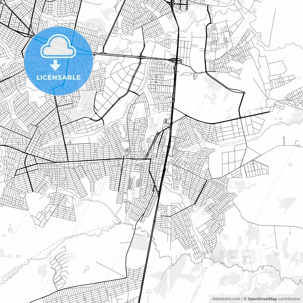 Vector PDF map of Aparecida de Goiania, Brazil