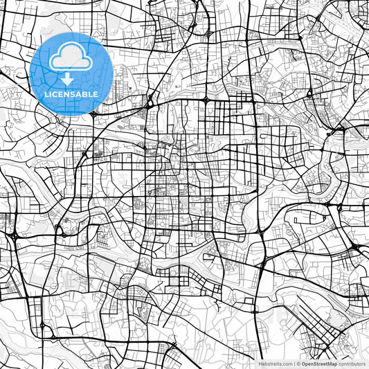 Vector PDF map of Foshan, China