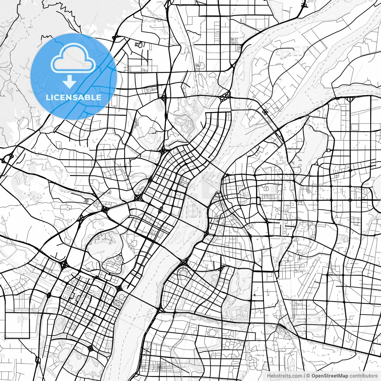 Vector PDF map of Nanchang, China